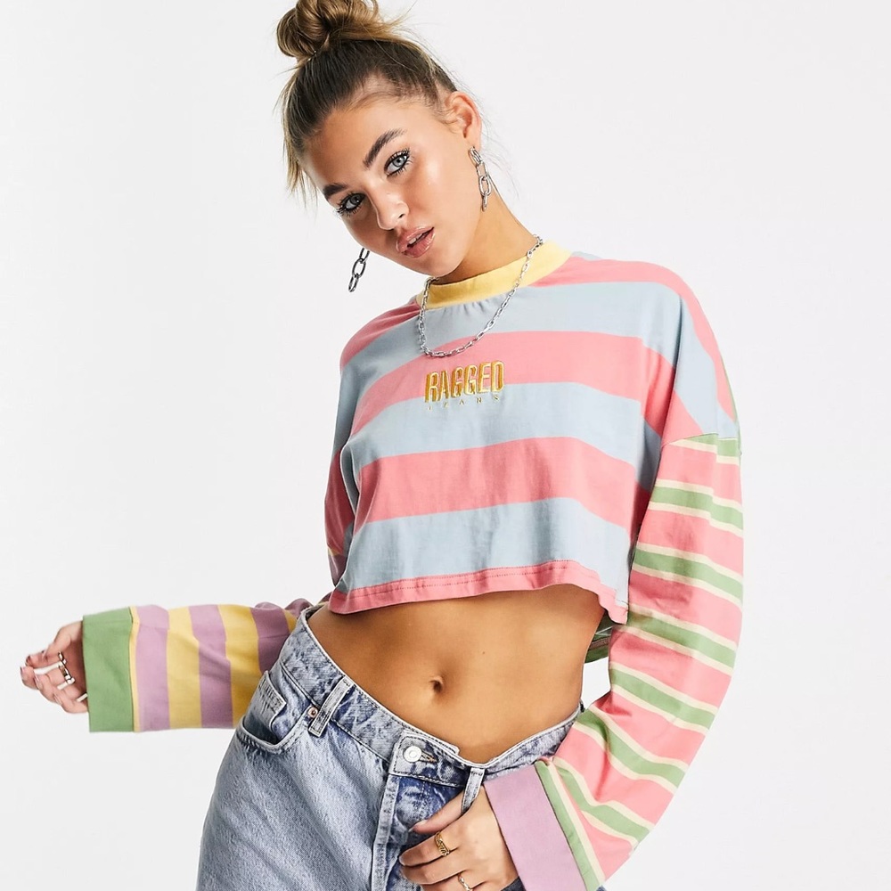 Ragged Priest Long Sleeve Crop Top
